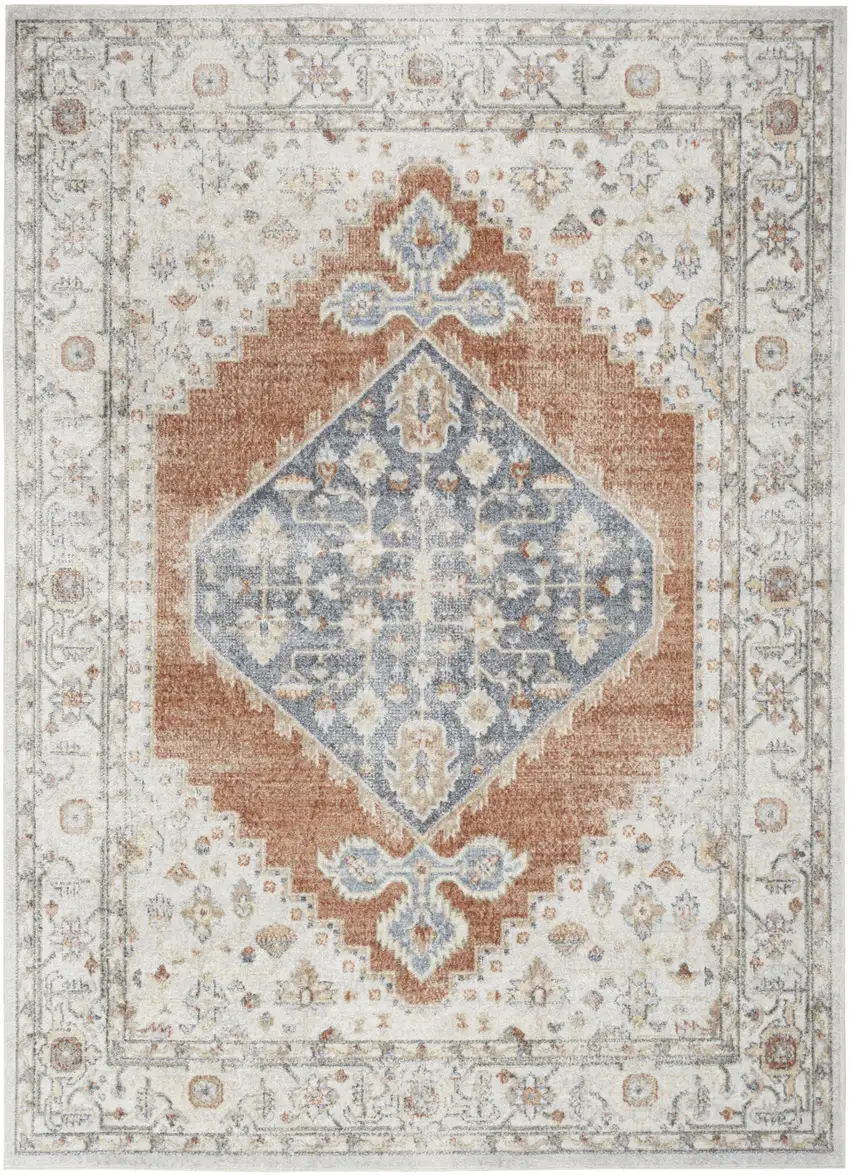 Gray Oriental Power Loom Distressed Washable Area Rug Photo 1