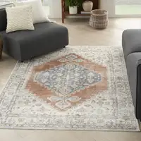Photo of Gray Oriental Power Loom Distressed Washable Area Rug