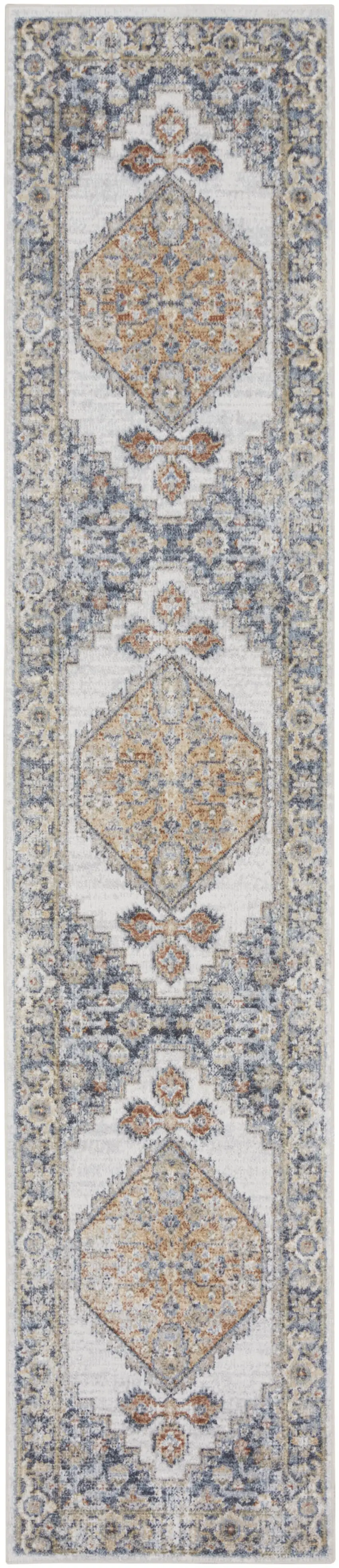 Gray Oriental Power Loom Distressed Washable Runner Rug Photo 1