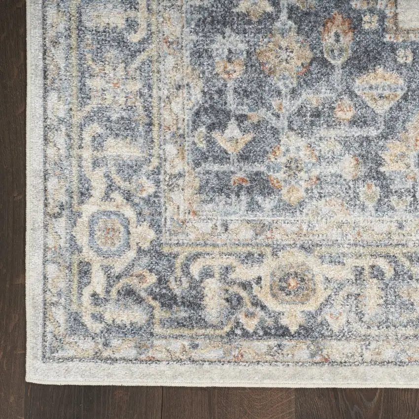 Gray Oriental Power Loom Distressed Washable Runner Rug Photo 6