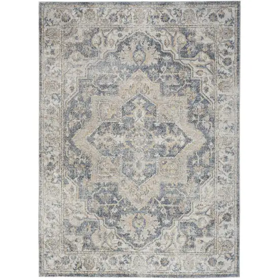 Gray Oriental Power Loom Washable Area Rug Photo 1