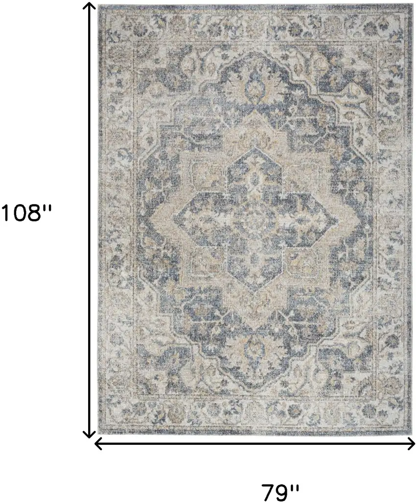 Gray Oriental Power Loom Washable Area Rug Photo 7