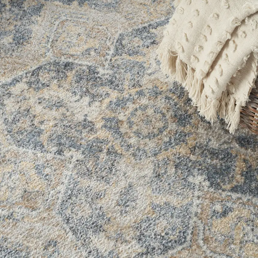 Gray Oriental Power Loom Washable Area Rug Photo 8