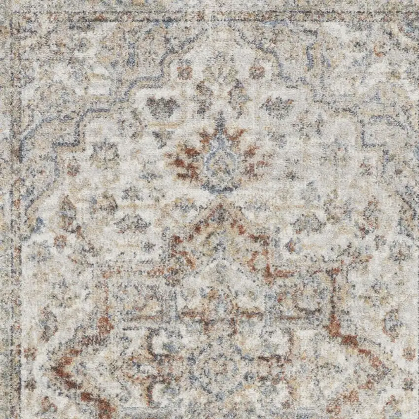 Gray Oriental Power Loom Washable Area Rug Photo 2