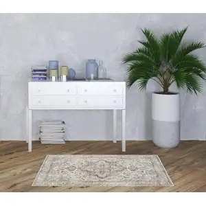 Photo of Gray Oriental Power Loom Washable Area Rug