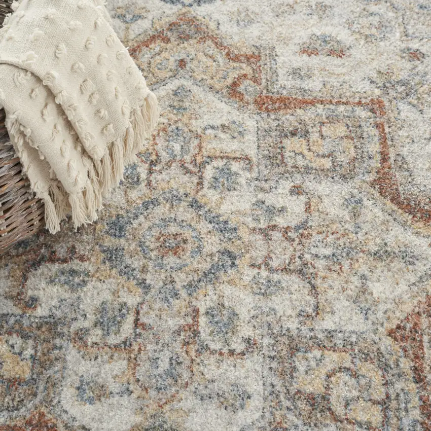 Gray Oriental Power Loom Washable Area Rug Photo 9