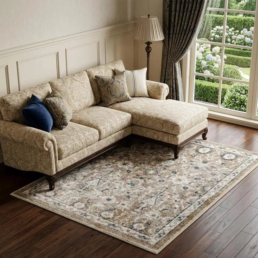 Gray Oriental Power Loom Washable Area Rug Photo 1