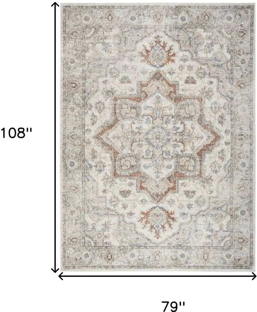 Gray Oriental Power Loom Washable Area Rug Photo 7
