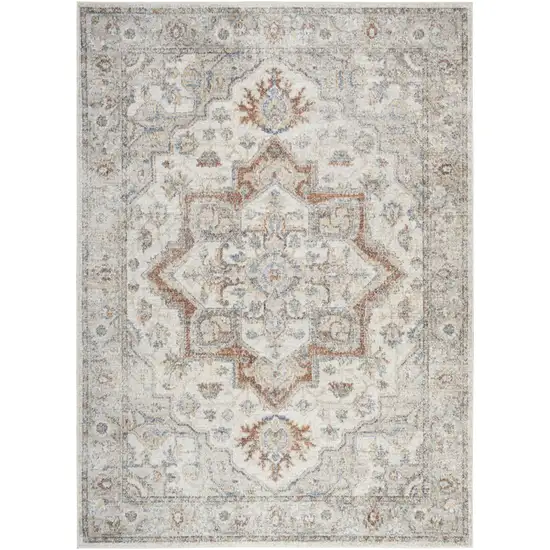 Gray Oriental Power Loom Washable Area Rug Photo 8