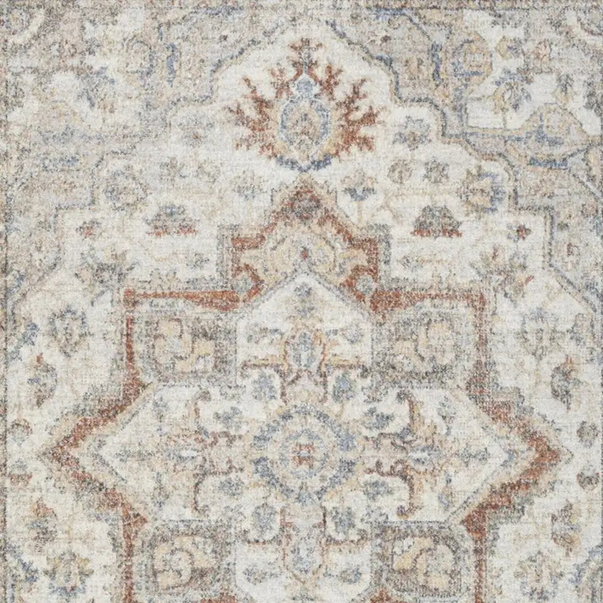 Gray Oriental Power Loom Washable Area Rug Photo 2
