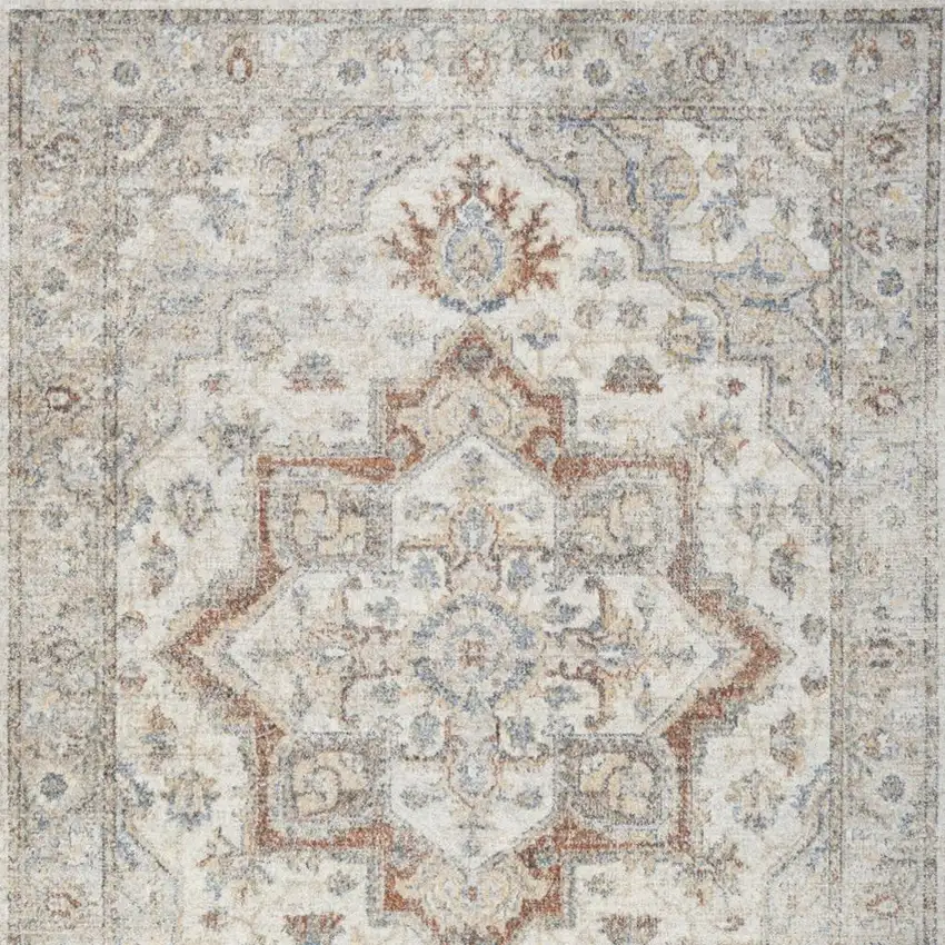 Gray Oriental Power Loom Washable Area Rug Photo 4