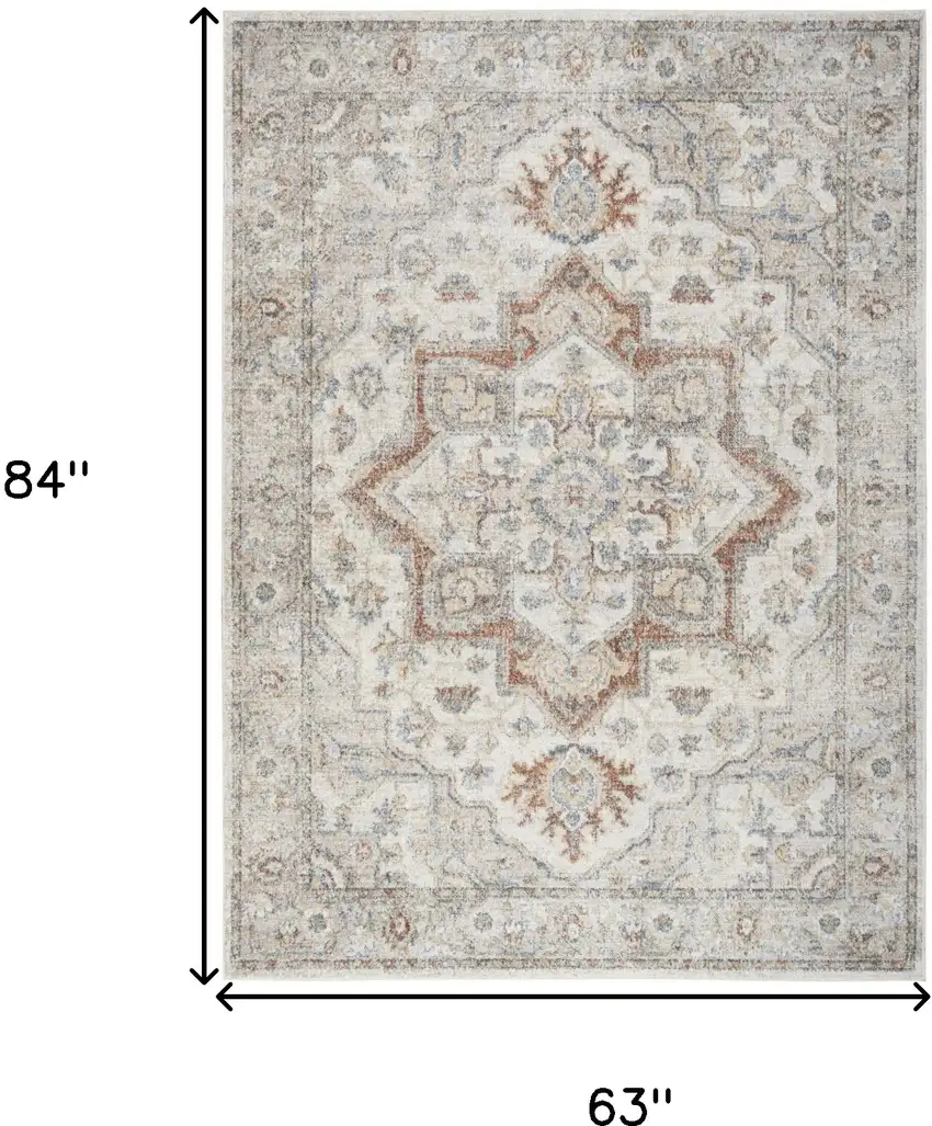 Gray Oriental Power Loom Washable Area Rug Photo 7