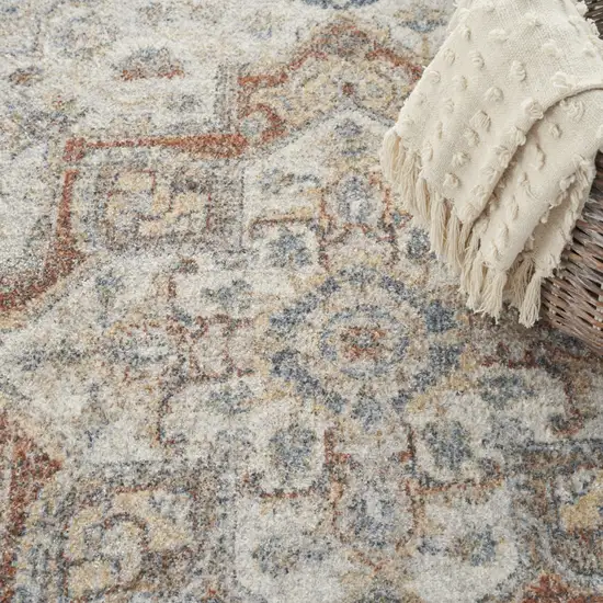 Gray Oriental Power Loom Washable Area Rug Photo 9