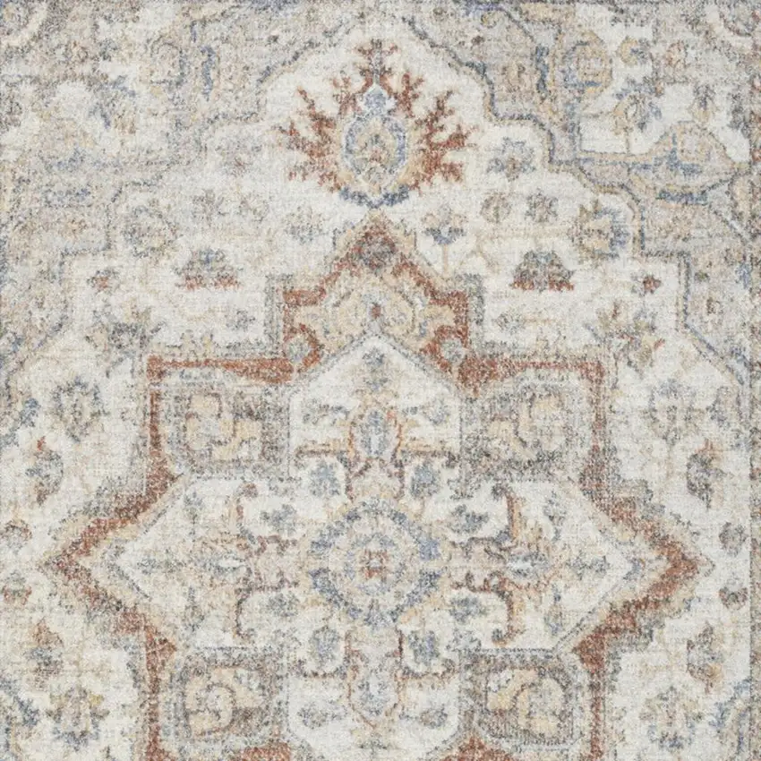 Gray Oriental Power Loom Washable Area Rug Photo 2