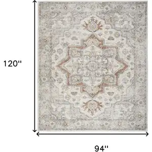 Photo of Gray Oriental Power Loom Washable Area Rug