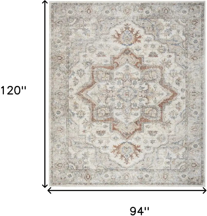 Gray Oriental Power Loom Washable Area Rug Photo 3