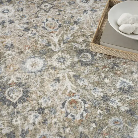 Gray Oriental Power Loom Washable Area Rug Photo 6