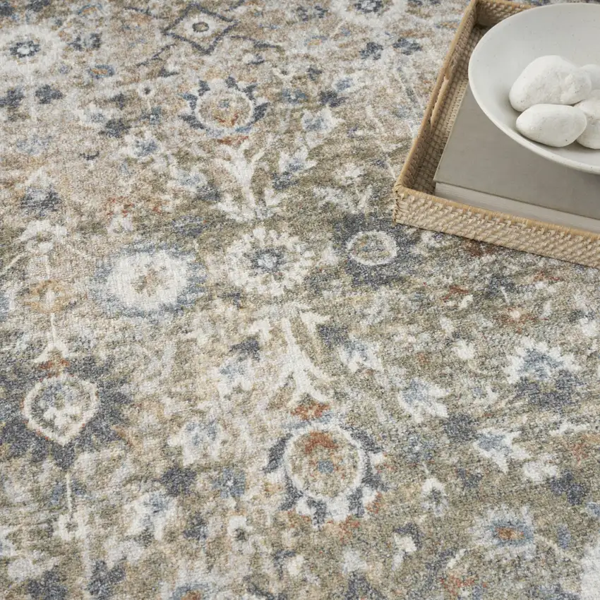 Gray Oriental Power Loom Washable Area Rug Photo 6