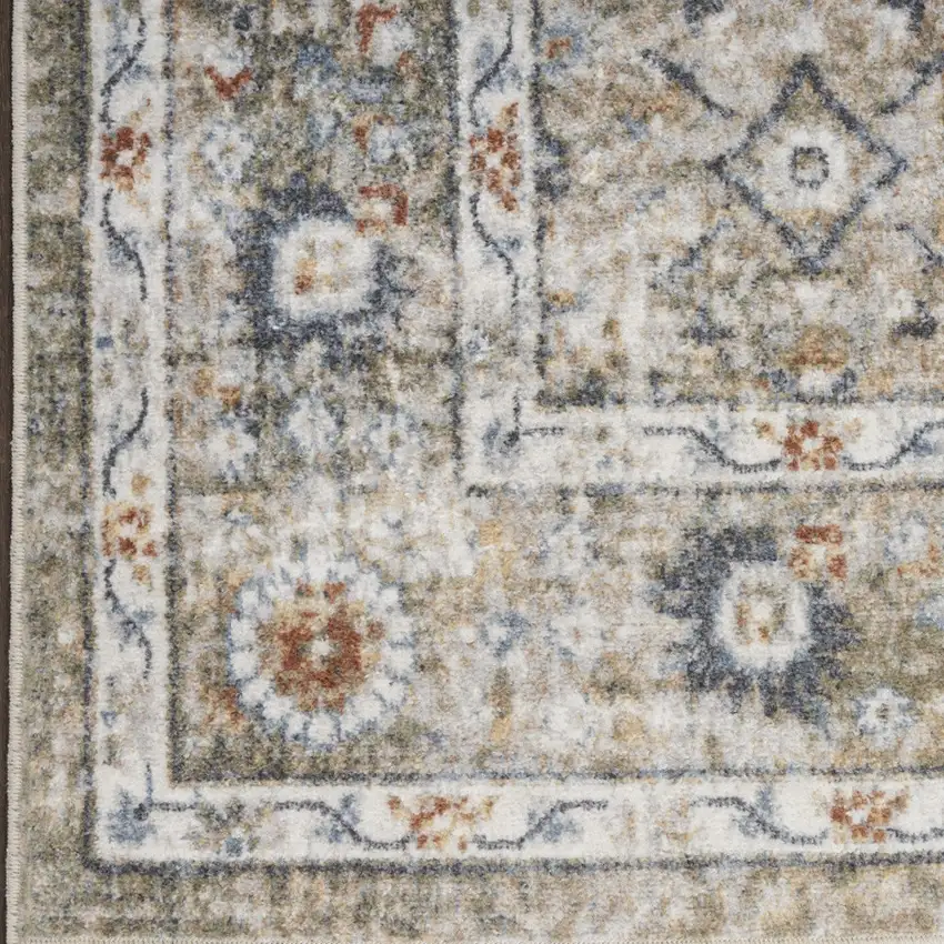 Gray Oriental Power Loom Washable Area Rug Photo 9