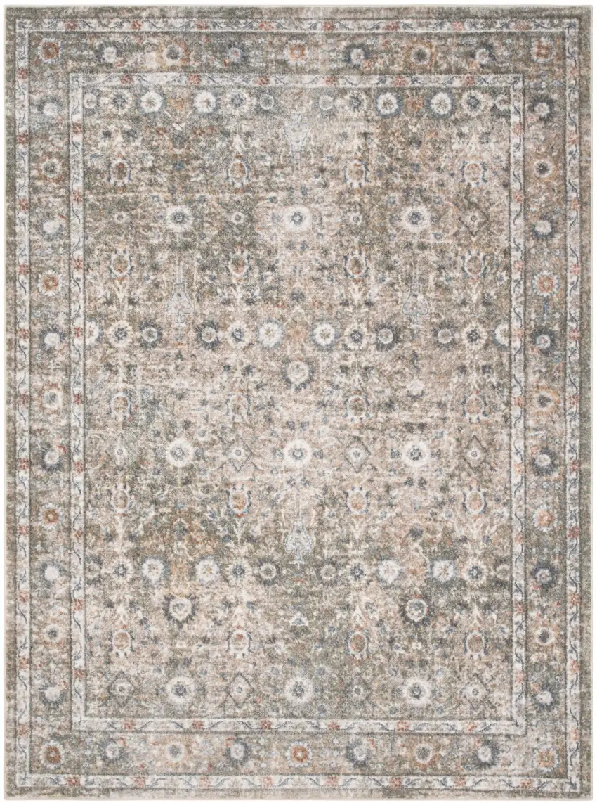 Gray Oriental Power Loom Washable Area Rug Photo 2