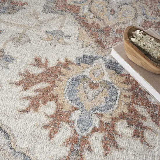 Gray Oriental Power Loom Washable Area Rug Photo 9