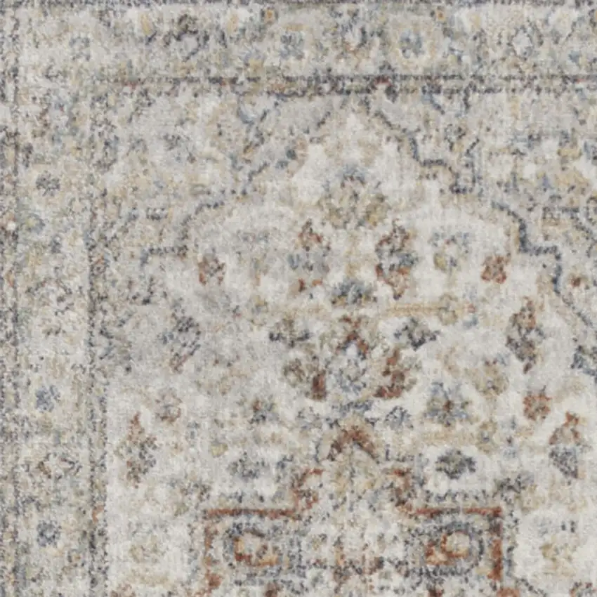 Gray Oriental Power Loom Washable Runner Rug Photo 7