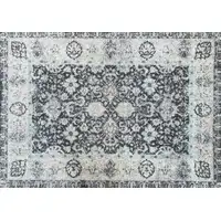 Photo of Gray Oriental Washable Area Rug With UV Protection