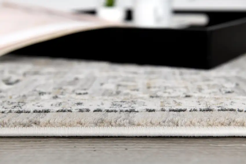 Gray Oriental Washable Non Skid Area Rug Photo 9