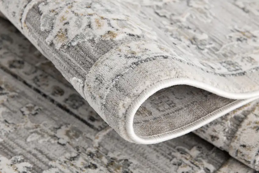 Gray Oriental Washable Non Skid Area Rug Photo 10