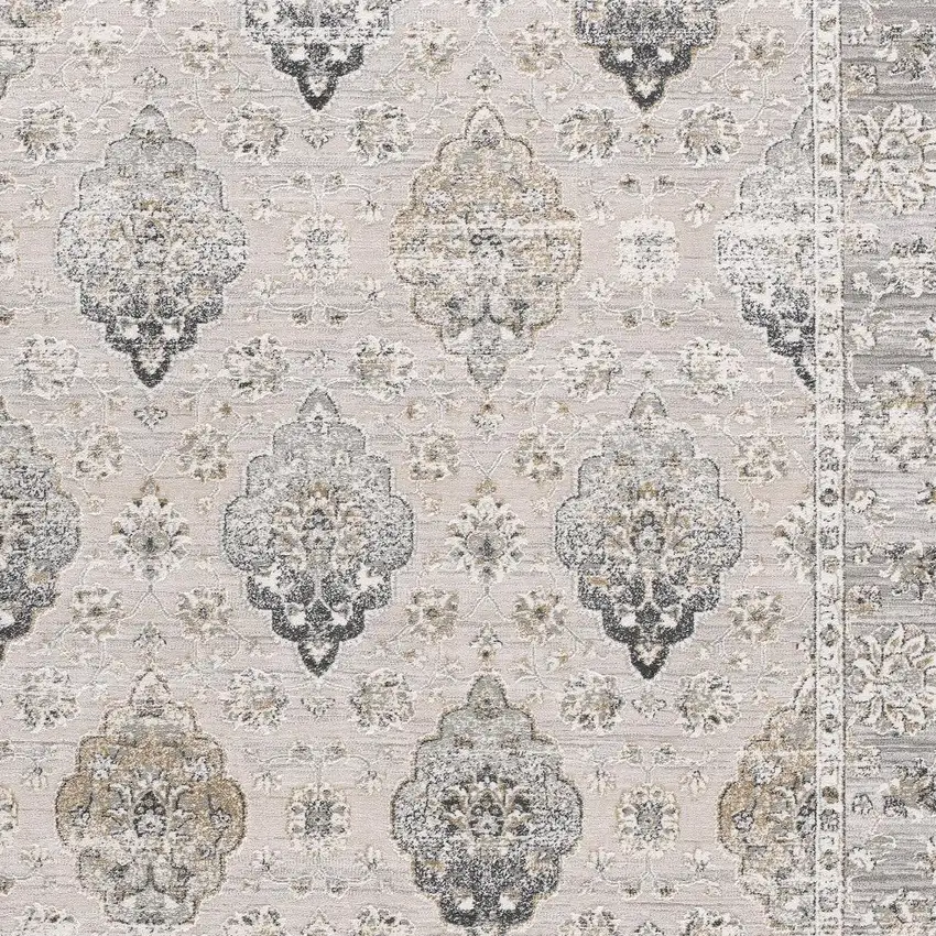 Gray Oriental Washable Non Skid Area Rug Photo 4