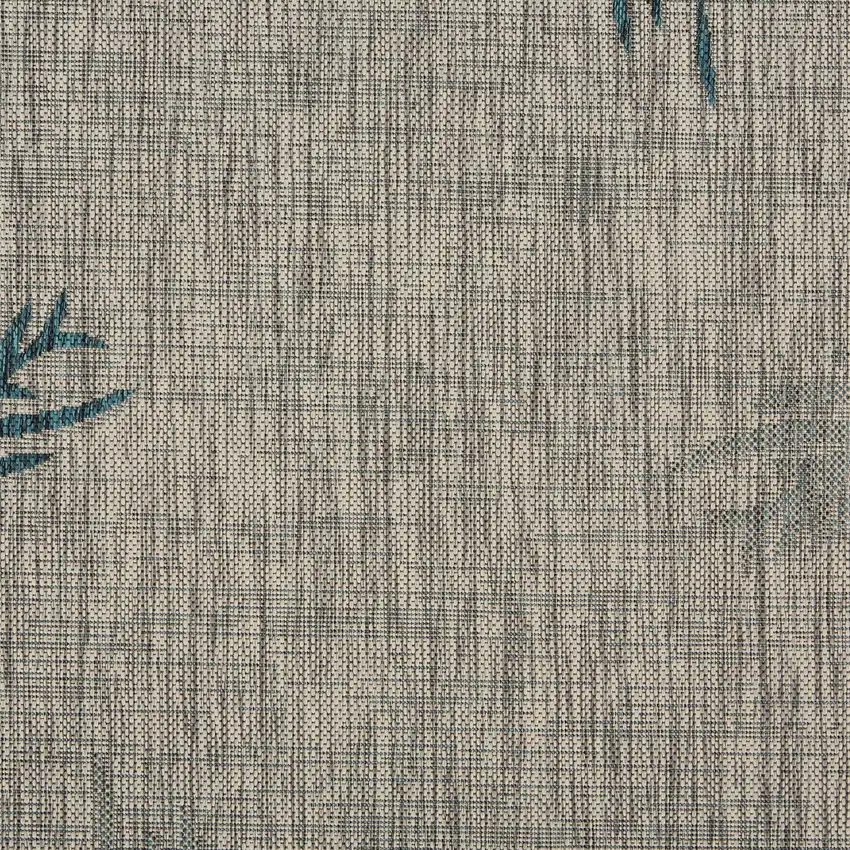 Gray Palm Leaves Indoor Outdoor Area Rug Photo 2