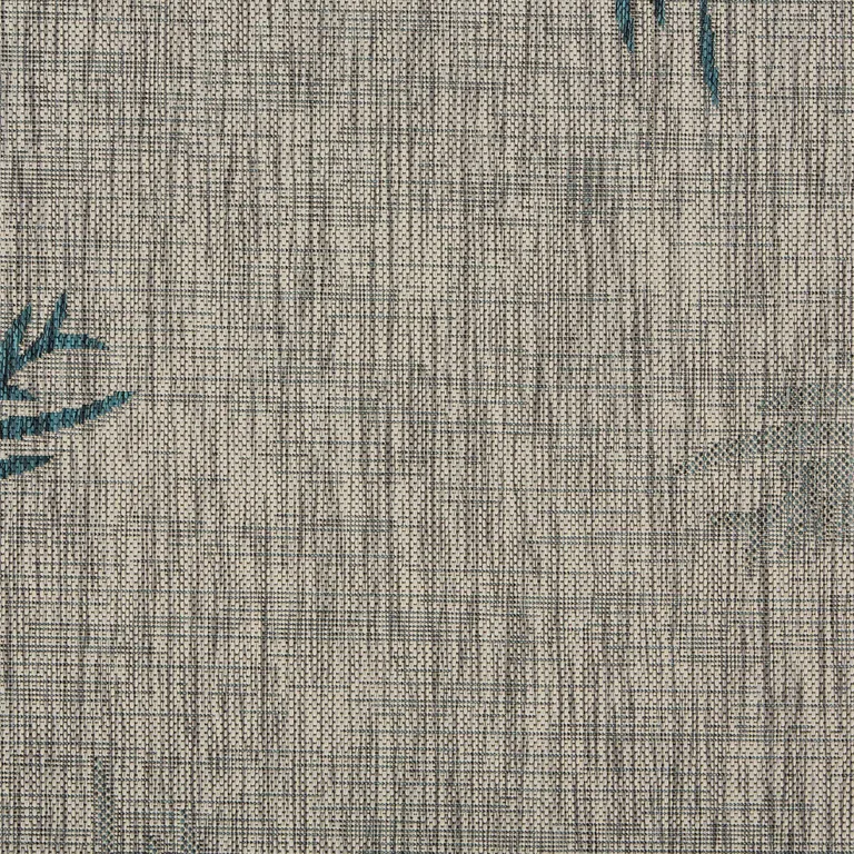 Gray Palm Leaves Indoor Outdoor Area Rug Photo 2