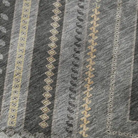 Gray Peach And Silver Tribal Washable Area Rug With UV Protection Photo 8