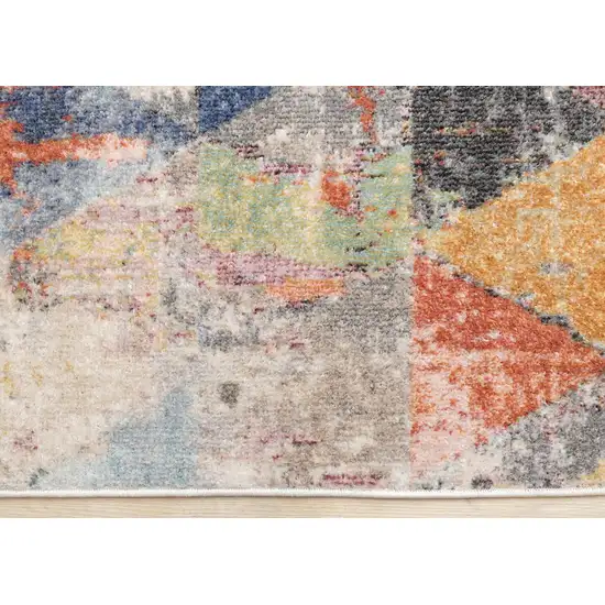Gray Pink And Blue Geometric Area Rug Photo 9