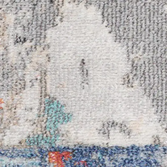 Gray Pink And Blue Geometric Area Rug Photo 4