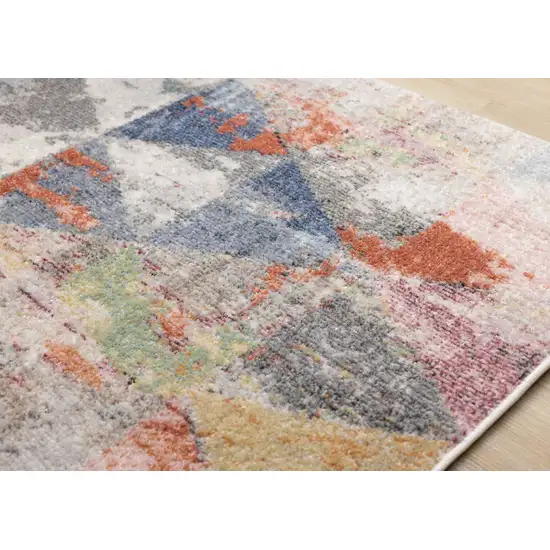Gray Pink And Blue Geometric Area Rug Photo 7