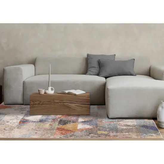 Gray Pink And Blue Geometric Area Rug Photo 6