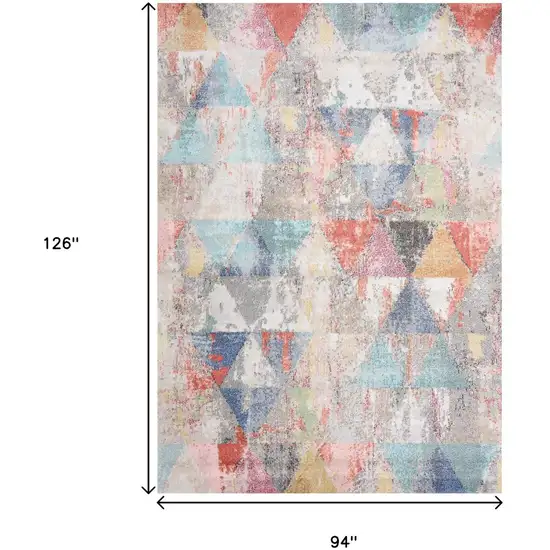 Gray Pink And Blue Geometric Area Rug Photo 3