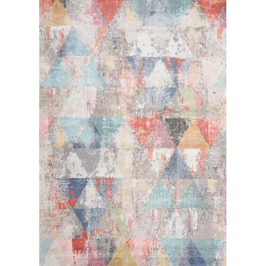 Gray Pink And Blue Geometric Area Rug Photo 2