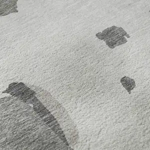 Photo of Gray Pink And Ivory Abstract Washable Area Rug With UV Protection