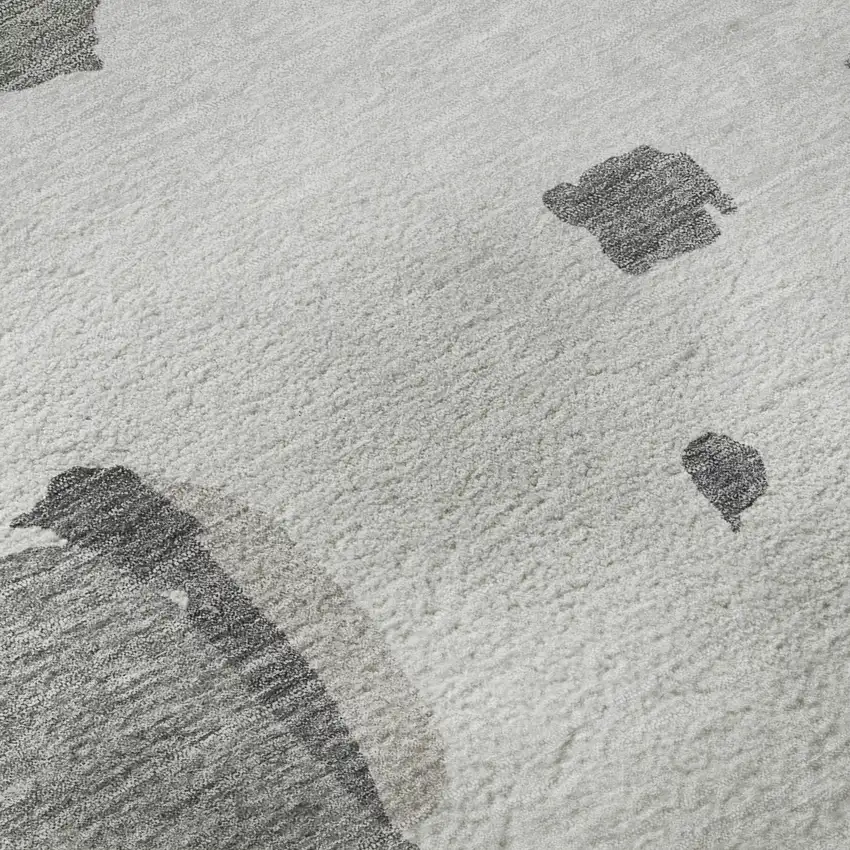 Gray Pink And Ivory Abstract Washable Area Rug With UV Protection Photo 9