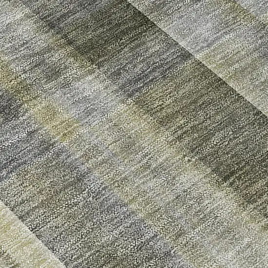Gray Plaid Washable Non Skid Indoor Outdoor Area Rug Photo 8