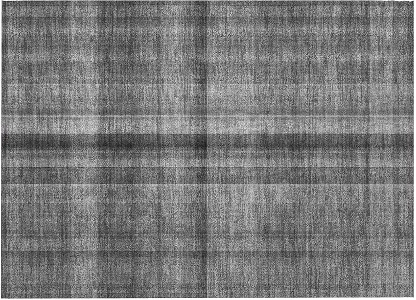 Gray Plaid Washable Non Skid Indoor Outdoor Area Rug Photo 5