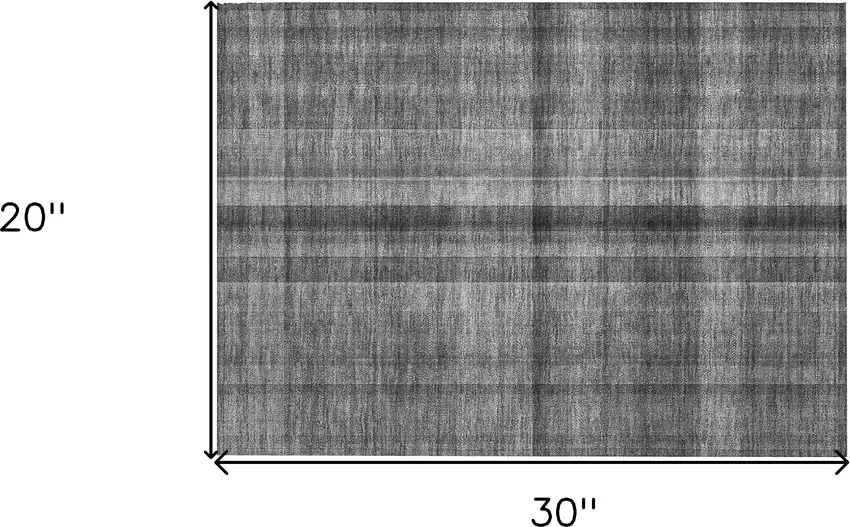 Gray Plaid Washable Non Skid Indoor Outdoor Area Rug Photo 3