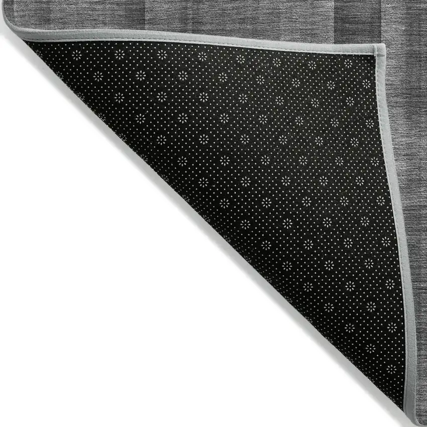 Gray Plaid Washable Non Skid Indoor Outdoor Area Rug Photo 5