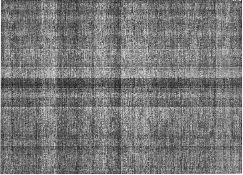 Gray Plaid Washable Non Skid Indoor Outdoor Area Rug Photo 4