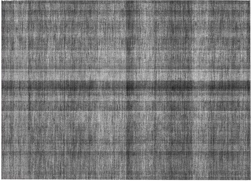 Gray Plaid Washable Non Skid Indoor Outdoor Area Rug Photo 2