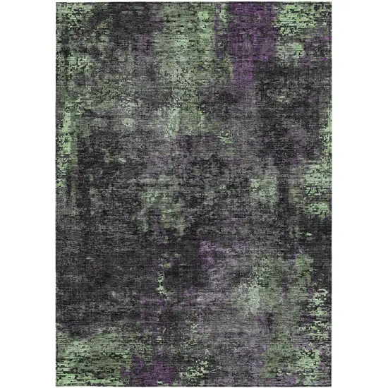 Gray Purple And Charcoal Abstract Washable Indoor Outdoor Area Rug Photo 6