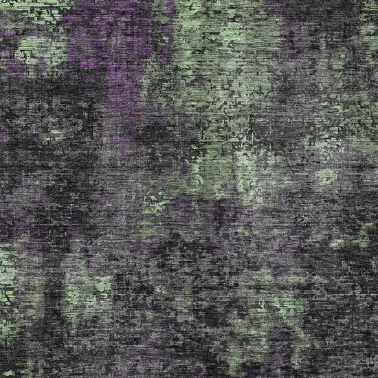 Gray Purple And Charcoal Abstract Washable Indoor Outdoor Area Rug Photo 6