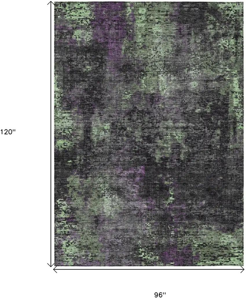 Gray Purple And Charcoal Abstract Washable Indoor Outdoor Area Rug Photo 3